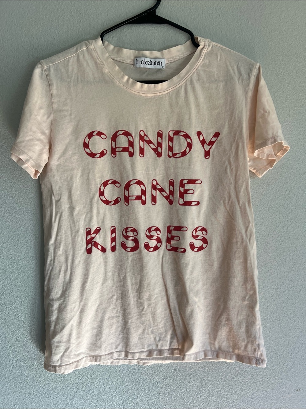 Brokedown Candy Cane Kisses T-shirt, S